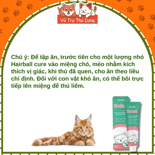 Gel Tiêu Búi Lông Cho Mèo Hairball Cure Vemedim 50g