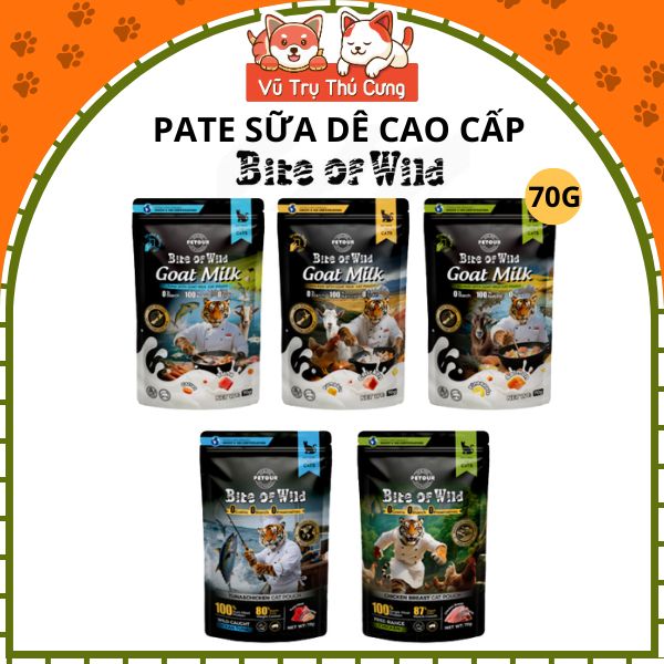 Pate Giàu Đạm Cho Mèo Nhà Bite of Wild –  Công Thức Sữa Dê New Zealand, Túi 70g2