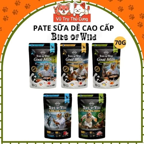 Pate Cho Mèo Giàu Đạm Nhà Bite of Wild –  Công Thức Sữa Dê New Zealand, Túi 70g
