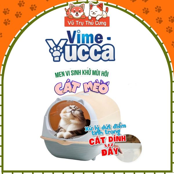 Men Vi Sinh Khử Mùi Hôi Cát Mèo, Giảm Vi Khuẩn Vime Yucca 100g2