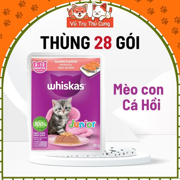 Thùng 28 Gói Pate Cho Mèo Whiskas 80g