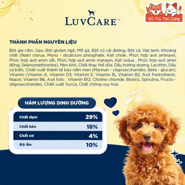 Hạt Cho Chó Luvcare 2Kg Hỗ Trợ Mượt Lông Da