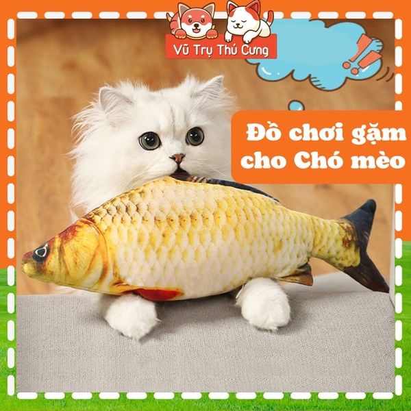 Đồ Chơi Cho Chó Mèo-Cá Nhồi Bông Kèm Catnip Thư Giãn