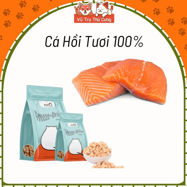 Cá Hồi Sấy Khô Cho Chó Mèo Mượt Lông PetQ 45g2