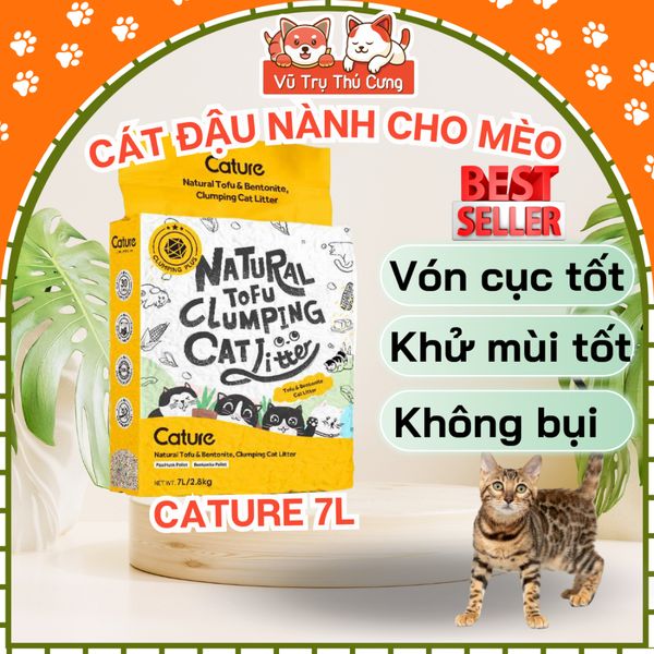Cát đậu nành cho Mèo Tofu Cature 7L, không bụi, an toàn cho Mèo con