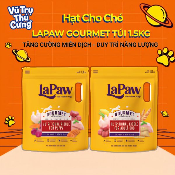 Thức Ăn Hạt Cho Chó Lapaw Gourmet Túi 1.5kg Bổ Sung Dinh Dưỡng