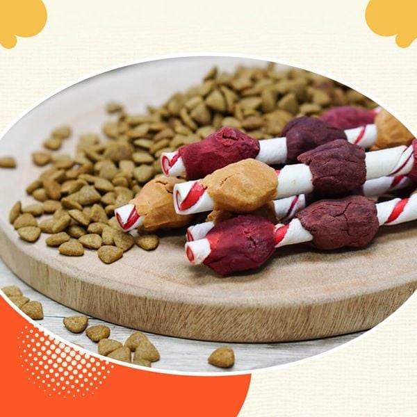 Snack Cho Chó Que Da Bò Cuốn Thịt Xiên 3 Vị DoggyMan (6 Xiên)