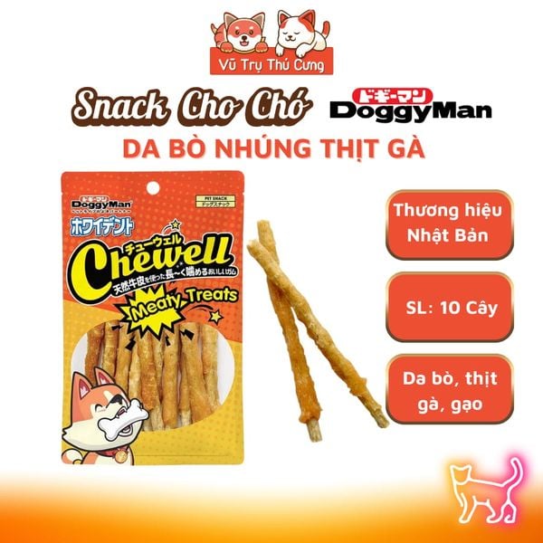 Snack Cho Chó Que Da Bò Nhúng Thịt Gà DoggyMan