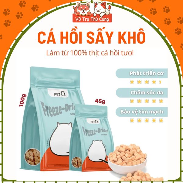 Cá Hồi Sấy Khô Cho Chó Mèo Mượt Lông PetQ 45g2