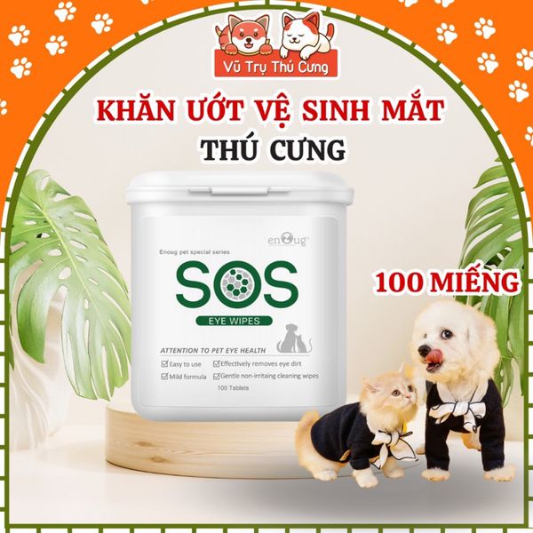 Khăn Ướt Lau Mắt Cho Thú Cưng SOS 100 miếng