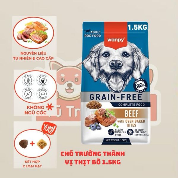 (3KG Tặng 500g) Hạt Cho Chó Wanpy / Captain Cho Chó Kén Ăn, Giúp Tăng Cân, Siêu Topping
