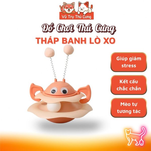 Đồ Chơi Cho Mèo Tháp Banh Tương Tác Vui Nhộn