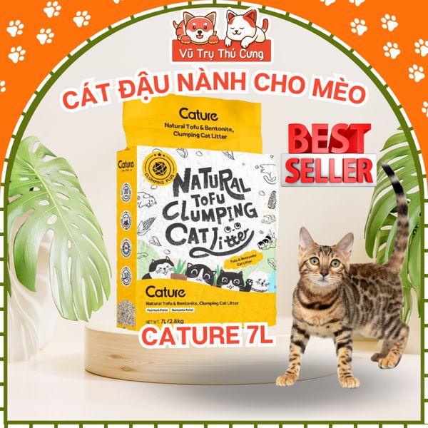 Cát đậu nành cho Mèo Tofu Cature 7L, không bụi, an toàn cho Mèo con