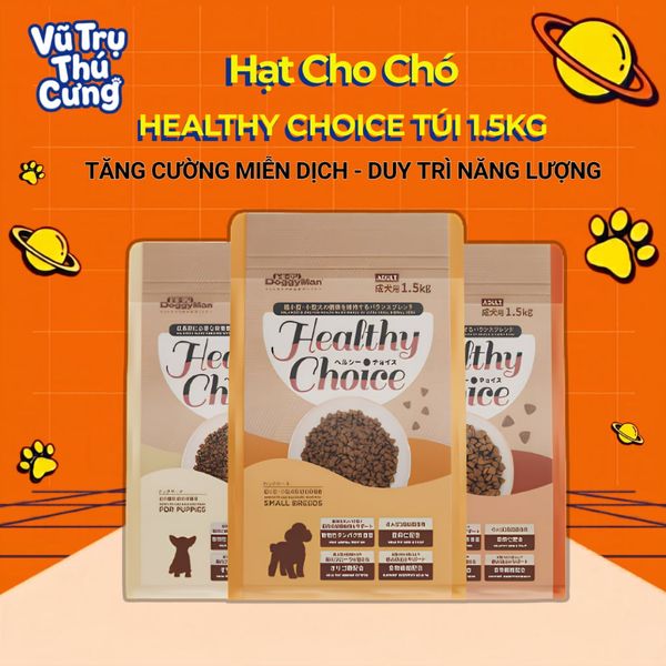 (1,5Kg) Hạt Cho Chó Healthy Choice Thương Hiệu Doggyman - Tặng 1 Bịch Xúc Xích