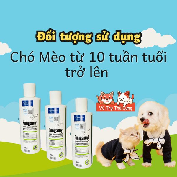 Sữa tắm ngừa Nấm cho Chó Mèo Alkin Fungamyl 200ml