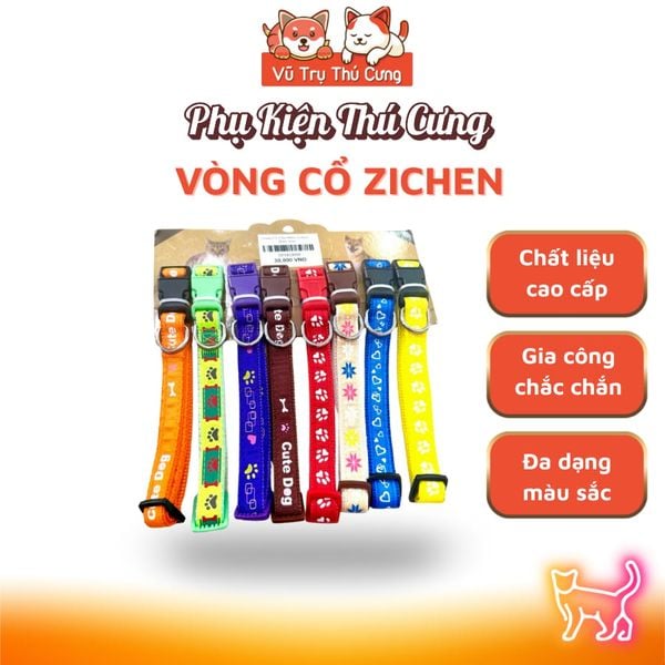 Vòng Cổ Cho Thú Cưng Hoạ Tiết Dễ Thương Zichen