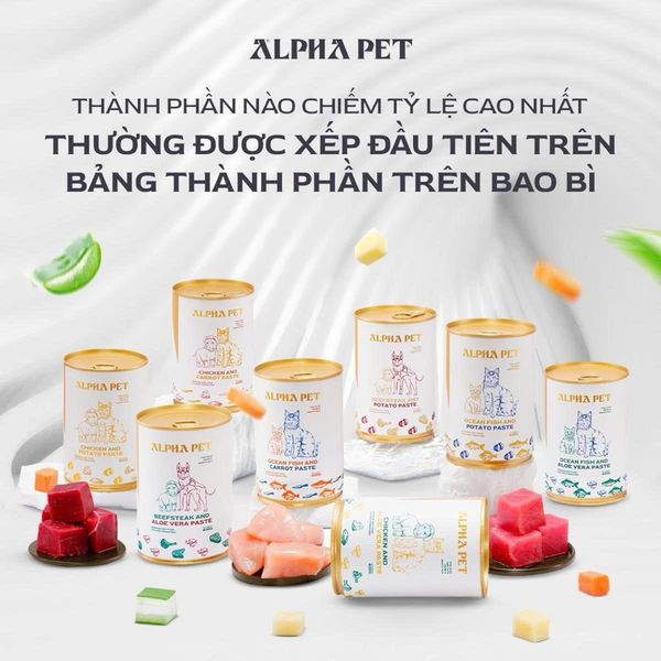 Pate Cho Chó Mèo Alpha Pet Từ Thịt và Rau Củ 400g