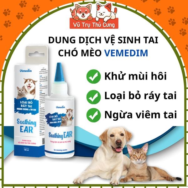 Dung Dịch Vệ Sinh Tai Cho Chó Mèo Vemedim 100ml2
