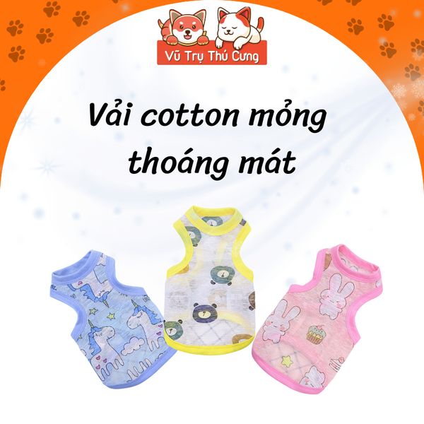 Áo Thun Mùa Hè Cho Chó Mèo Chất Liệu Mỏng Mát