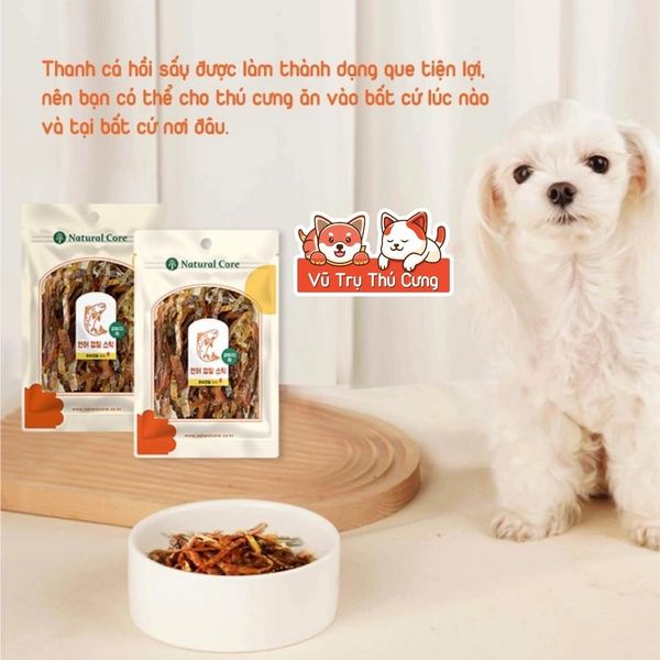 Snack cho chó Natural Core vị cá hồi sấy dinh dưỡng 45g