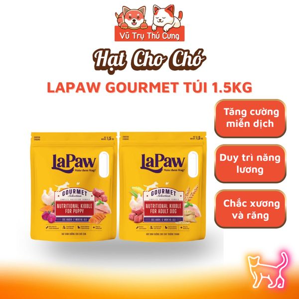Thức Ăn Hạt Cho Chó Lapaw Gourmet Túi 1.5kg Bổ Sung Dinh Dưỡng