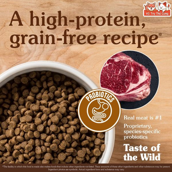Hạt Cho Chó Taste Of The Wild 2KG Xuất Xứ Hoa Kỳ Dành Cho Chó Kén Ăn, Không Ngũ Cốc Và Giàu Protein