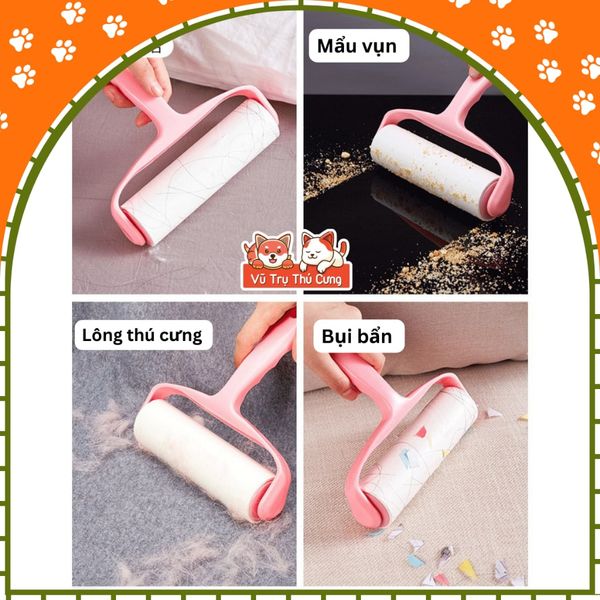 Cây Lăn Lông Chó Mèo, Lăn Bụi Quần Áo Tiện Lợi Size 16cm
