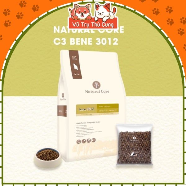 Hạt Cho Mèo Mọi Độ Tuổi Natural Core Bene C3 - 500g