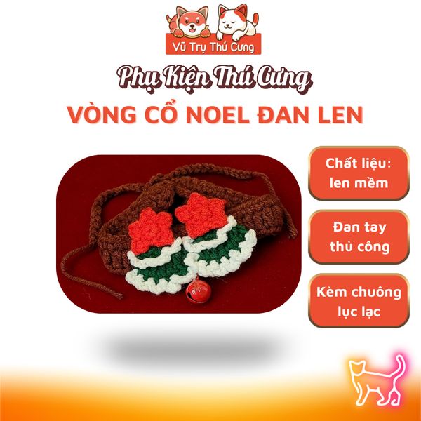 Vòng Cổ Tết Cho Chó Mèo Đan Len Thủ Công