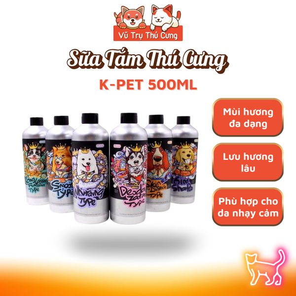 Sữa Tắm KPET cho Chó Mèo 500ml, mềm mượt lông và lưu hương lâu