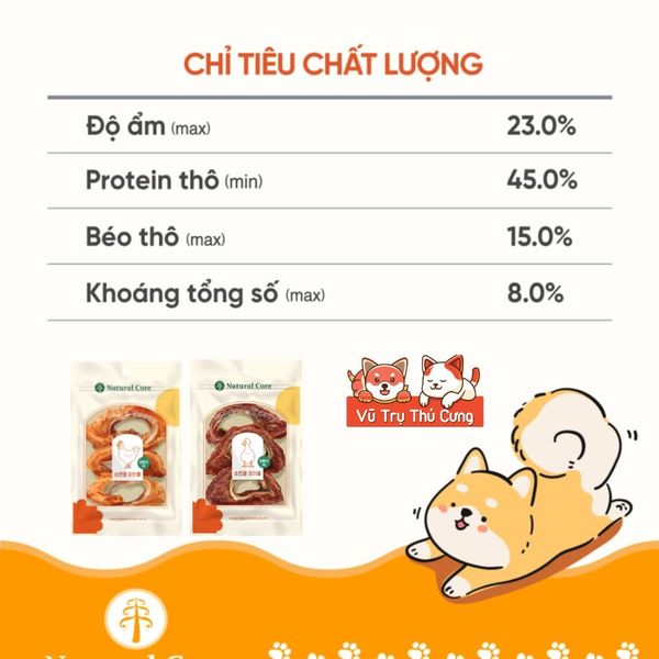 Snack Thịt Cuộn Sụn Bò Cho Chó Natural Core 65g