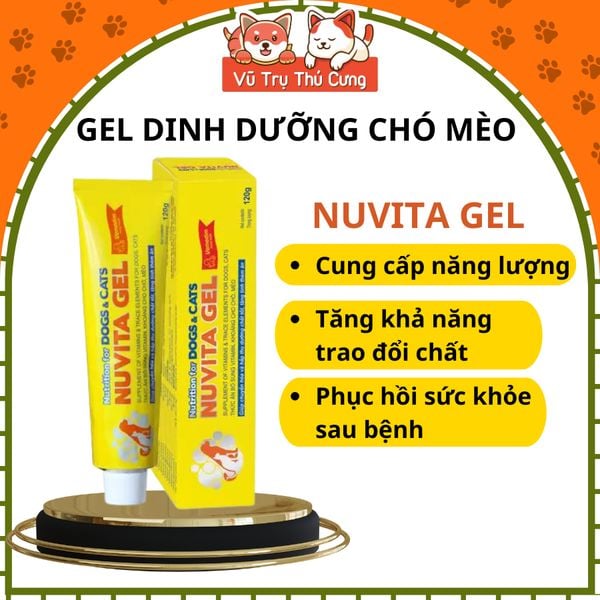 Gel Dinh Dưỡng Bổ Sung Vitamin Khoáng Chất Cho Chó Mèo Vemedim Nuvita Gel 120g