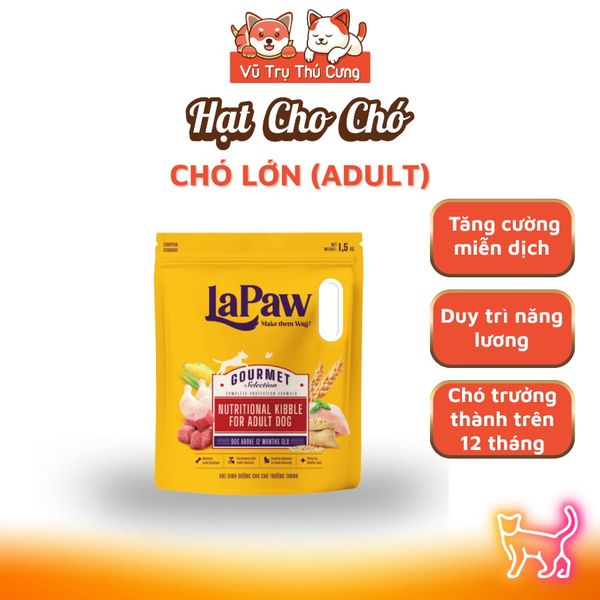 Thức Ăn Hạt Cho Chó Lapaw Gourmet Túi 1.5kg Bổ Sung Dinh Dưỡng