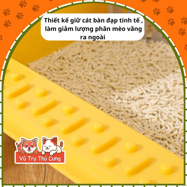 Khay Vệ Sinh Cho Mèo Có Thành Cao Chống Văng Cát (Đơn Sắc)2
