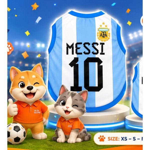 Áo Thun Bóng Đá WC Argentina Cho Thú Cưng Nhiều Size Nhỏ Đến Lớn