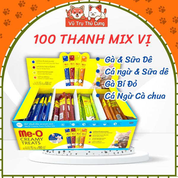 Hộp 100 Thanh-Súp Thưởng Cho Mèo Me-O Nhiều Dinh Dưỡng