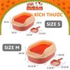 Khay cát vệ sinh cho mèo chống văng cát size lớn, tặng xẻng hốt phân (Họa tiết con Vịt)