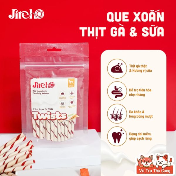 Snack Cho Chó, Que Gặm Sạch Răng Thơm Miệng, Bổ Sung Dinh Dưỡng JIREHO 110g