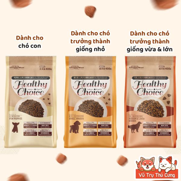 (1,5Kg) Hạt Cho Chó Healthy Choice Thương Hiệu Doggyman - Tặng 1 Bịch Xúc Xích