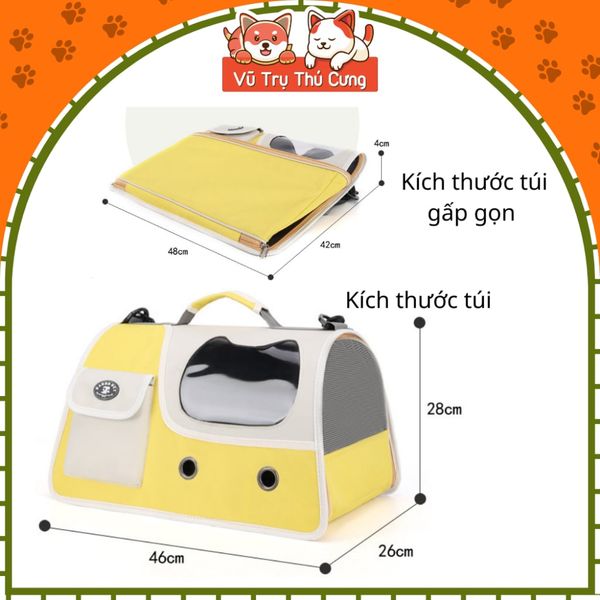 Túi Vận Chuyển Chó Mèo Form Cứng Và Thoáng Khí, Dễ Dàng Di Chuyển