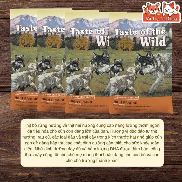 Hạt Cho Chó Taste Of The Wild 2KG Xuất Xứ Hoa Kỳ Dành Cho Chó Kén Ăn, Không Ngũ Cốc Và Giàu Protein