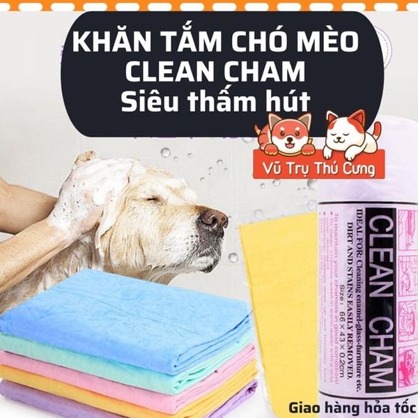 Khăn Tắm Cho Chó Mèo Siêu Thấm Hút Nước, Không Bám Lông