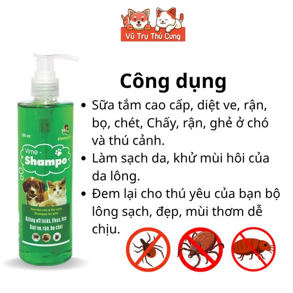 Sữa Tắm Cho Thú Cưng Vime-Shampoo Dung Tích 300ml