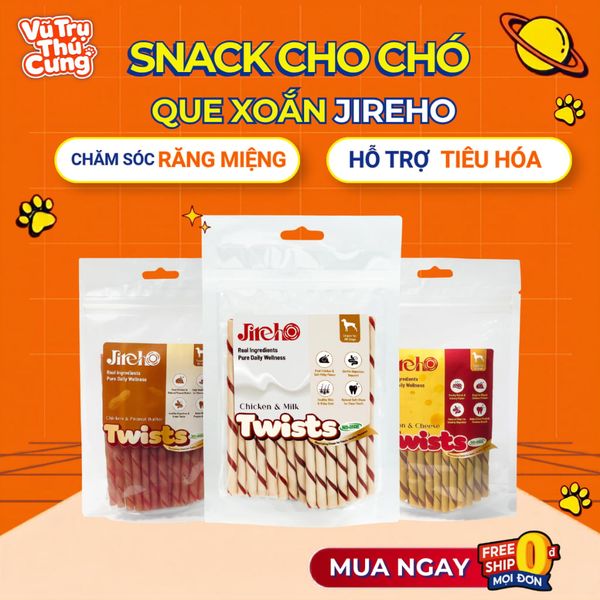 Snack Cho Chó, Que Gặm Sạch Răng Thơm Miệng, Bổ Sung Dinh Dưỡng JIREHO 110g