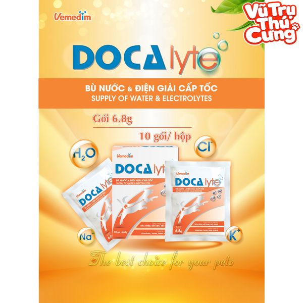 Men Bù Nước Và Điện Giải Cho Chó Mèo Doca Lyte Gói 6,8g