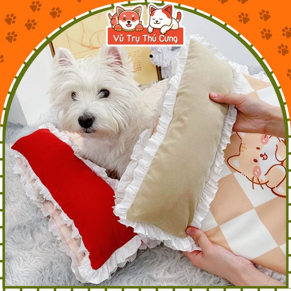 Nệm Ngủ Cho Chó Mèo Kèm Gối Họa Tiết Đáng Yêu