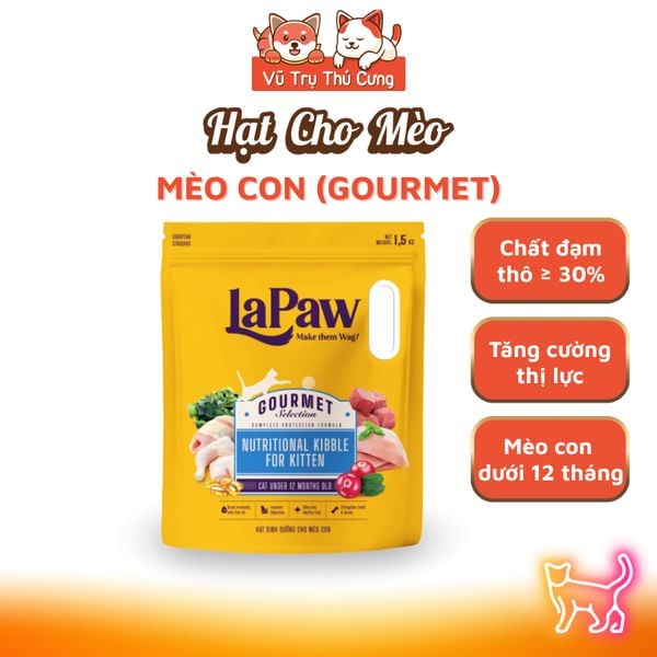 Hạt Cho Mèo Lapaw Túi 1.5Kg - Hỗ Trợ Tiết Niệu, Tiêu Hóa