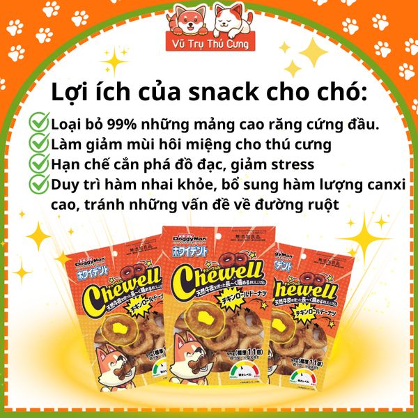 Snack Cho Chó Bánh Donut Da Bò Cuộn Thịt Gà DoggyMan 60g