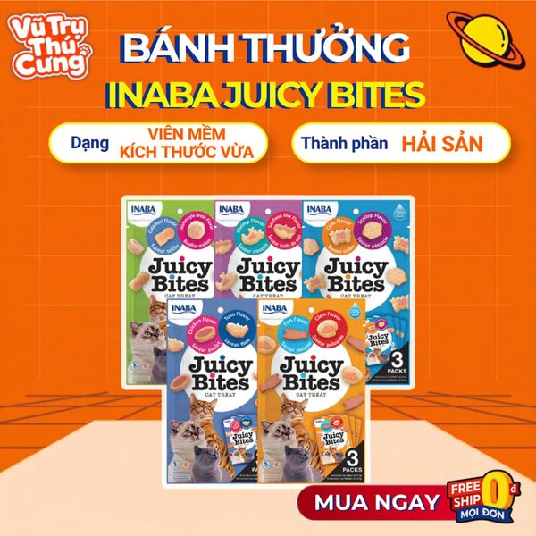 Bánh Thưởng Cho Mèo Inaba Juicy Bites Viên Mềm Gói 34G