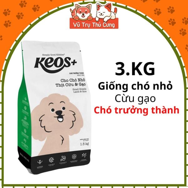 (3Kg Tặng 400g) Hạt Cho Chó Mọi Độ Tuổi Keos Giàu Dinh Dưỡng